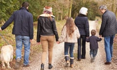 Multi Generation Family On Countryside Walk