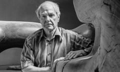 Henry Moore, photographed in 1978, received a still-life painting from Ben Nicholson in return.