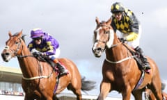 Kieren Fallon, right, pictured in action at Haydock Park in September. 