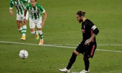 Sergio Ramos slots in the penalty to beat Real Betis