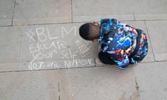 A child at a Black Lives Matter protest in Manchester.