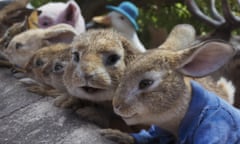 Rabbits and others on rooftop surveying scene