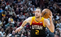 Joe Ingles playing for the Utah Jazz in early January – a few weeks before tearing his ACL.