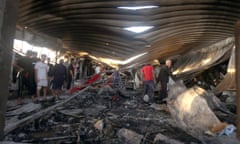 Collapsed building after the blaze  at the Covid hospital in Nasiriyah, Iraq