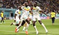 Kalidou Koulibaly celebrates after restoring Senegal’s lead.