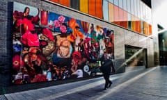 Linder’s photomontage mural in College Lane, one of several outdoor artworks commissioned by the festival.