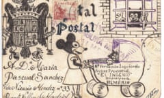 A postcard home that was written and decorated by Fernando Izquierdo Montes, who was shot dead in May 1943 at the age of 27.