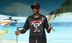 Dennis Rodman out and about, Hollywood, Florida, USA - 19 Jul 2020<br>Mandatory Credit: Photo by Larry Marano/REX/Shutterstock (10716733at) Dennis Rodman not wearing a mask at Fort Hollywood Beach Boardwalk as Broward County is mandating a daily 11 p.m. to 5 a.m. curfew. Florida reported more than 12,400 new COVID-19 cases Sunday, bringing the state's total to more than 350,000 Dennis Rodman out and about, Hollywood, Florida, USA - 19 Jul 2020