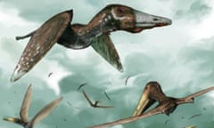 Istiodactylid pterosaurs flying