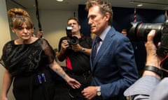 Attorney general Christian Porter leaves his press conference in Perth last week