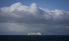 cruise ship on the horizon