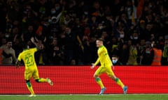 Ligue 1 - Nantes v Paris St Germain<br>Soccer Football - Ligue 1 - Nantes v Paris St Germain - The Stade de la Beaujoire - Louis Fonteneau, Nantes, France - February 19, 2022 Nantes' Quentin Merlin celebrates scoring their second goal with Moses Simon REUTERS/Stephane Mahe