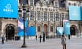 Paris town hall with the Paralympic logo