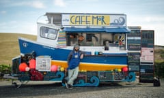 Jonathan Williams in front of his mobile kitchen in Angle, Pembrokeshire.