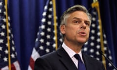 FILE - Trump Nominates Huntsman For Russia Ambassador Jon Huntsman Bows Out Of Presidential Race<br>FILE - JULY 18: US President Donald Trump will nominate former Utah Governor and former U.S. Ambassador to China Jon Huntsman as U.S. ambassador to Russia on July 18, 2017. MYRTLE BEACH, SC - JANUARY 16: Former Utah Gov. Jon Huntsman speaks as he announces that he will drop out of the race for the White House bid and endorse Mitt Romney January 16, 2012 in Myrtle Beach, South Carolina. The rest of the candidates running for president are holding a debate this evening as they continue to campaign before the January 21 South Carolina primary. (Photo by Joe Raedle/Getty Images)