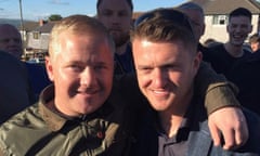 Jake Hepple left, pictured with the former English Defence League leader Tommy Robinson