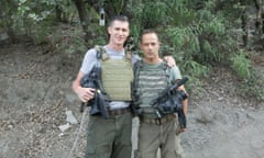 Which Way is the Front Line From Here?, Sundance Film Festival 2013<br>Tim Hetherington with Sebastian Junger. THIS IMAGE CAN BE USED FOR SEBASTIAN JUNGER'S BOOK REVIEW JULY 7 2024 - WITH THE CAPTION - Sebastian Junger/ Which Way Is the Front Line from Here/ Outpost Films.