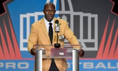 Terrell Davis during his induction into the Pro Football Hall of Fame in 2017