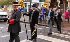 Tuttimen in the streets of Hungerford, Berkshire, during the 2024 Hocktide celebrations.