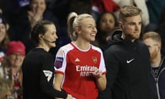 Arsenal’s Leah Williamson prepares to make her long-awaited return from injury at Reading’s Select Car Leasing Stadium on Wednesday.