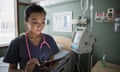 Nurse using tablet