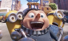 Kevin, Gru and Stuart in Minions: The Rise of Gru.