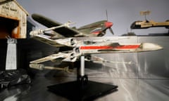 A miniature model of an X-Wing Fighter used in the original Stars Wars film