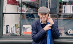 Barty Brotherton-Ratcliffe in front of his stationery shop in Hay-on-Wye