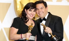 Kristen Anderson-Lopez and Robert Lopez at the Grammys