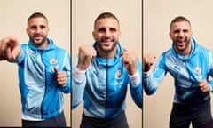 kyle walker strikes three cheery poses