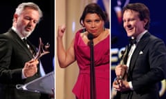 Aacta award winners Sam Neill, Deborah Mailman and Damon Herriman.