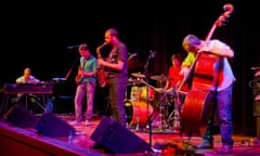 Led Bib Perform At Southbank Centre In London<br>LONDON, UNITED KINGDOM - MAY 28: Pete Grogan, Toby McLaren, Marc Holub, Chris Williams and Liran Donin of Led Bib perform on stage at The Purcell Room, South Bank Centre on May 28, 2010 in London, England. (Photo by Barney Britton/Redferns)