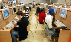 An internet cafe in New York in 2002.