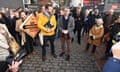 Steve Coogan campaigning with Oli Henman in Lewes