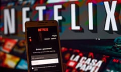 A Netflix login window on a mobile phone