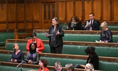 Jess Phillips in a near-empty House of Commons chamber