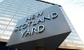 The sign outside the New Scotland Yard building in London.