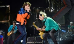 Desert Trip - Weekend 1 - Day 1<br>Ronnie Wood, Mick Jagger, Keith Richards and Charlie Watts of The Rolling Stones perform onstage during Desert Trip at The Empire Polo Club on October 7, 2016 in Indio, California