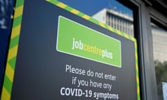 A Jobcentre Plus Covid-19 sign