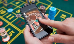 Roulette game being played on smartphone