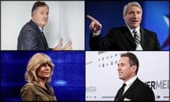 Will Britain be taking its cue from US-style broadcasting? Clockwise from top left: Piers Morgan, CNN’s John King, CNN’s Chris Cuomo and Rachel Johnson. 
