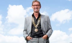 Tony Adams wearing the presidential chains of the Rugby Football League takes on the role of President of the Rugby Football League in July 2019