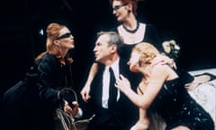 From left, Eleanor David, Larry Lamb, Susannah Fellows and Clare Burt in the 1996 Donmar Warehouse production of Nine by Arthur Kopit.