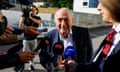 Sepp Blatter outside court in Bellinzona