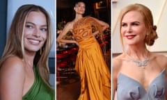 Composite of Margot Robbie, Charlee Fraser and Nicole Kidman. 2022.