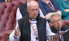 Justin Welby in the House of Lords.