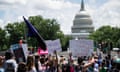 Abortion rights protesters in front of the US Capitol.