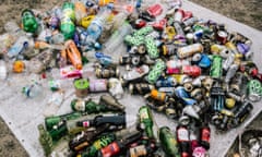 Undated handout photo issued by Surfers Against Sewage shows packaging pollution on a beach.