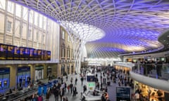Modern new architecture of Western Concourse at King's Cross railway station in London United Kingdom.