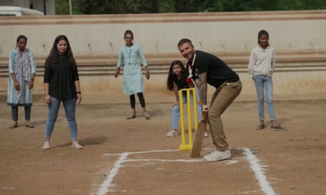'Better with a bat than a ball': David Beckham tries his hand at cricket – video